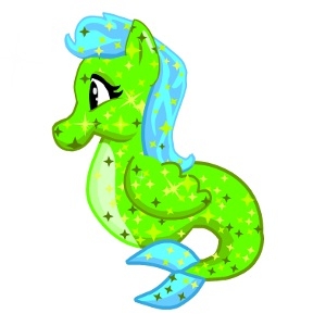 Green Glitter Hippocamp